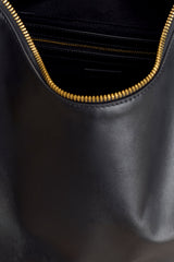 Bristol Croissant Leather Shoulder Bag - Black